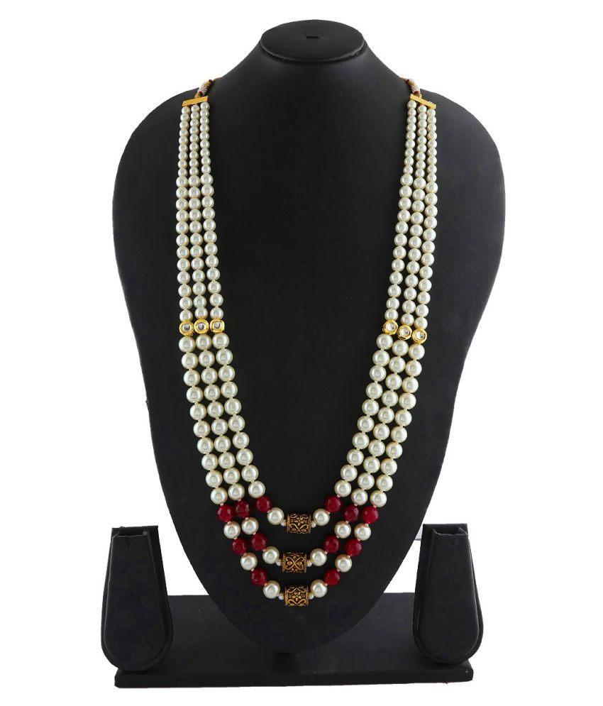 maroon moti mala
