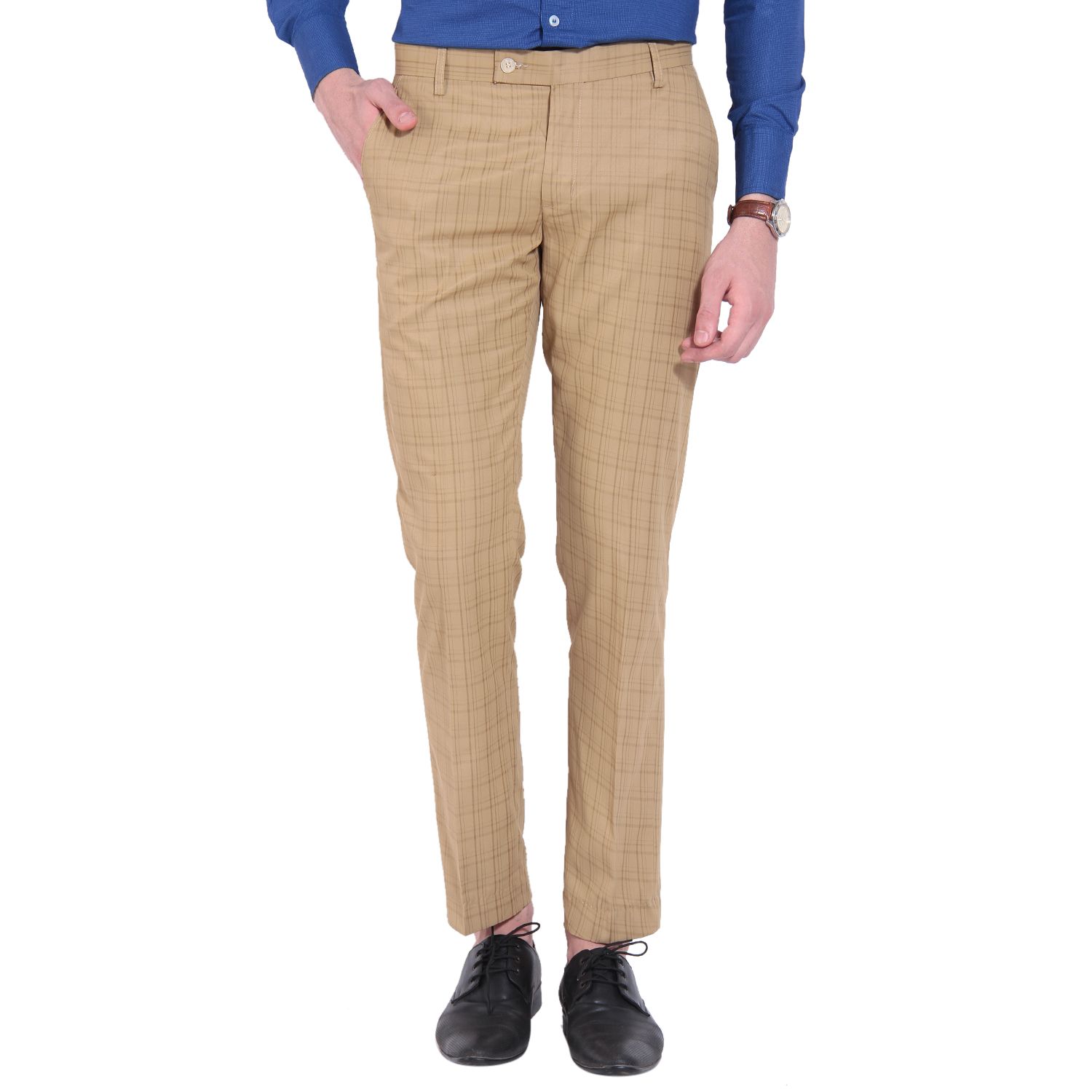 beige slim fit trousers