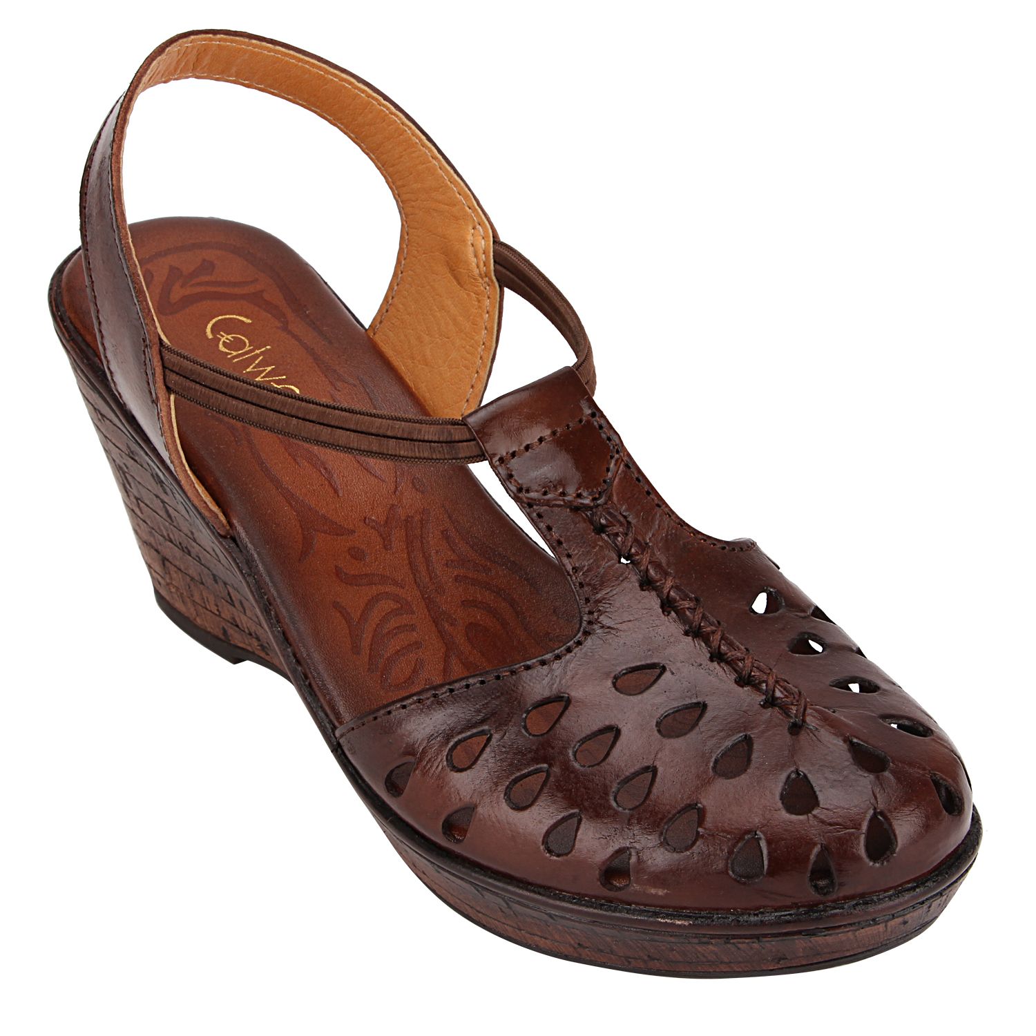 dark brown platform pumps