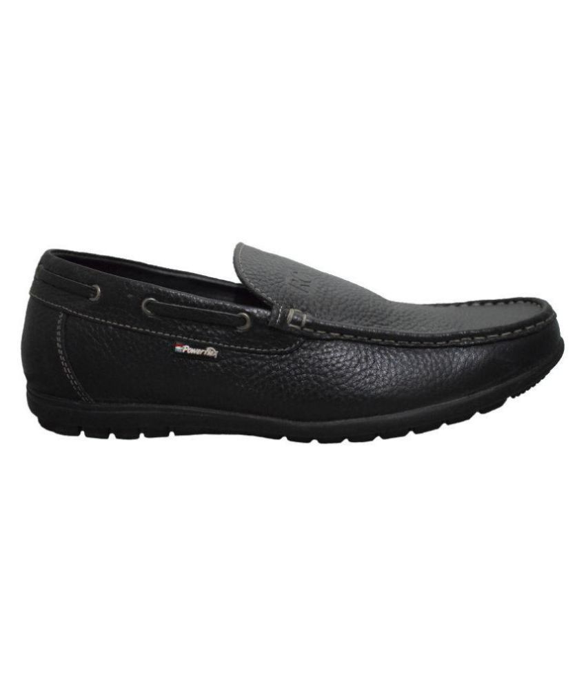 black and red loafers