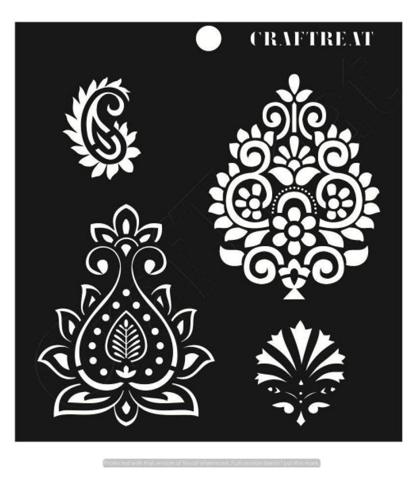 CrafTreat Stencil  Indian Motifs  6 6 Buy Online at Best 