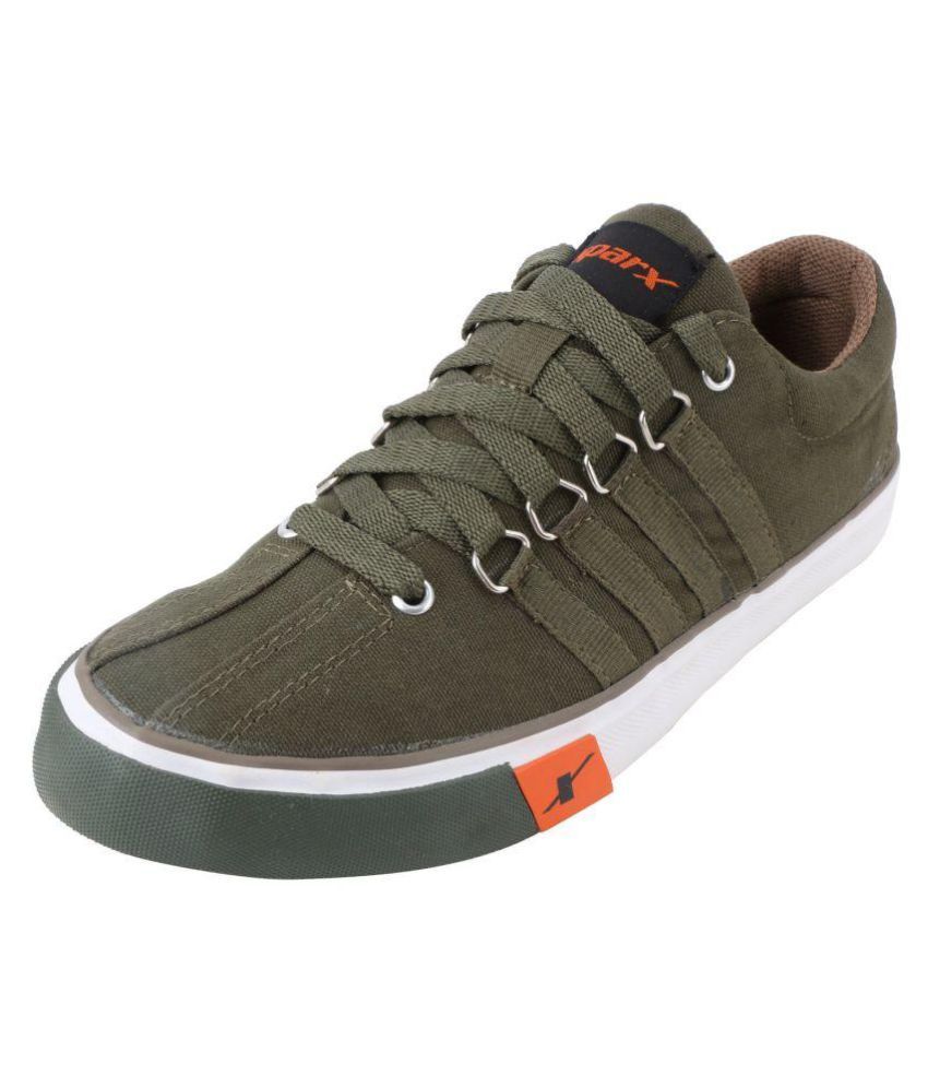 sparx olive green canvas shoes