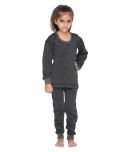 Vimal Jonney Single Girls Cotton Blend Thermal Top & Bottom Sets ( Grey )