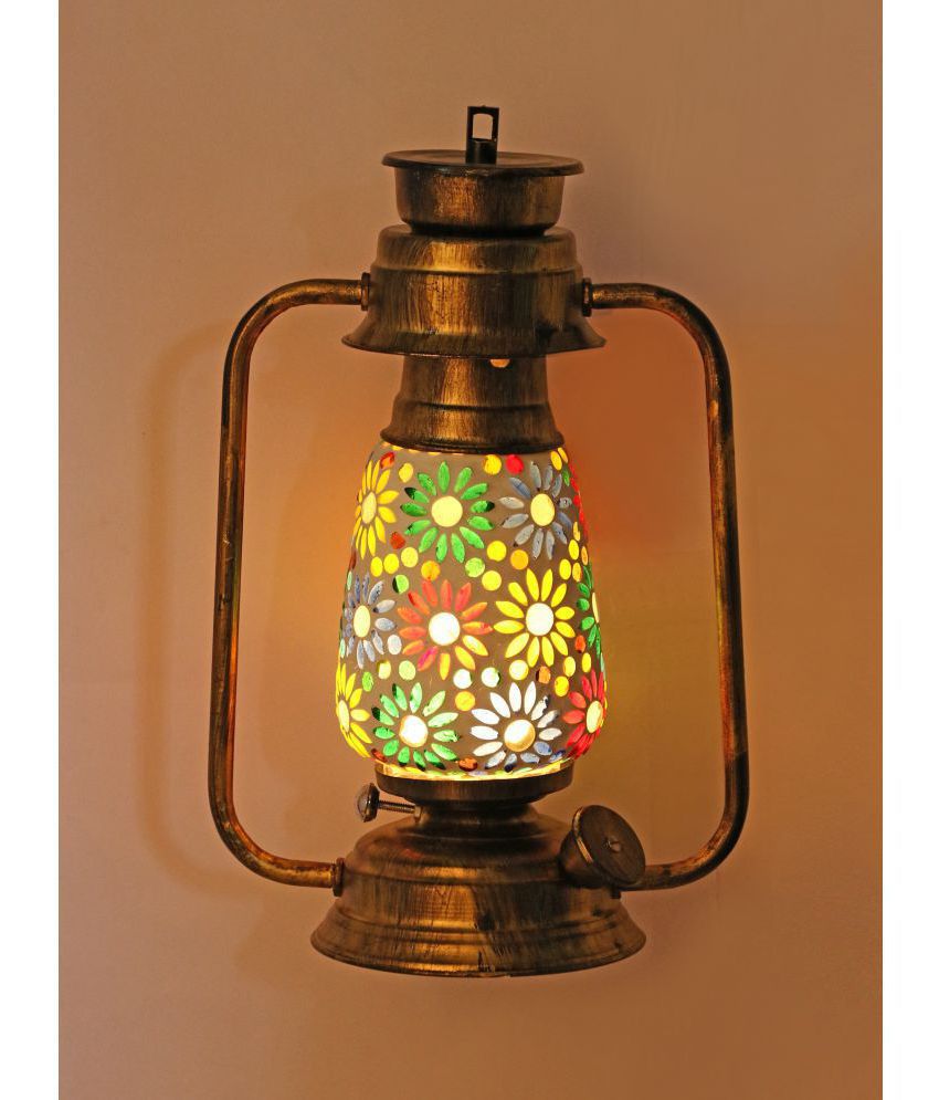     			Somil Wall Mount Lantern With Glass Hand Decorated With Colorful Articles For Special Lighting Effects A3 Hanging Lanterns 31 - Pack of 1