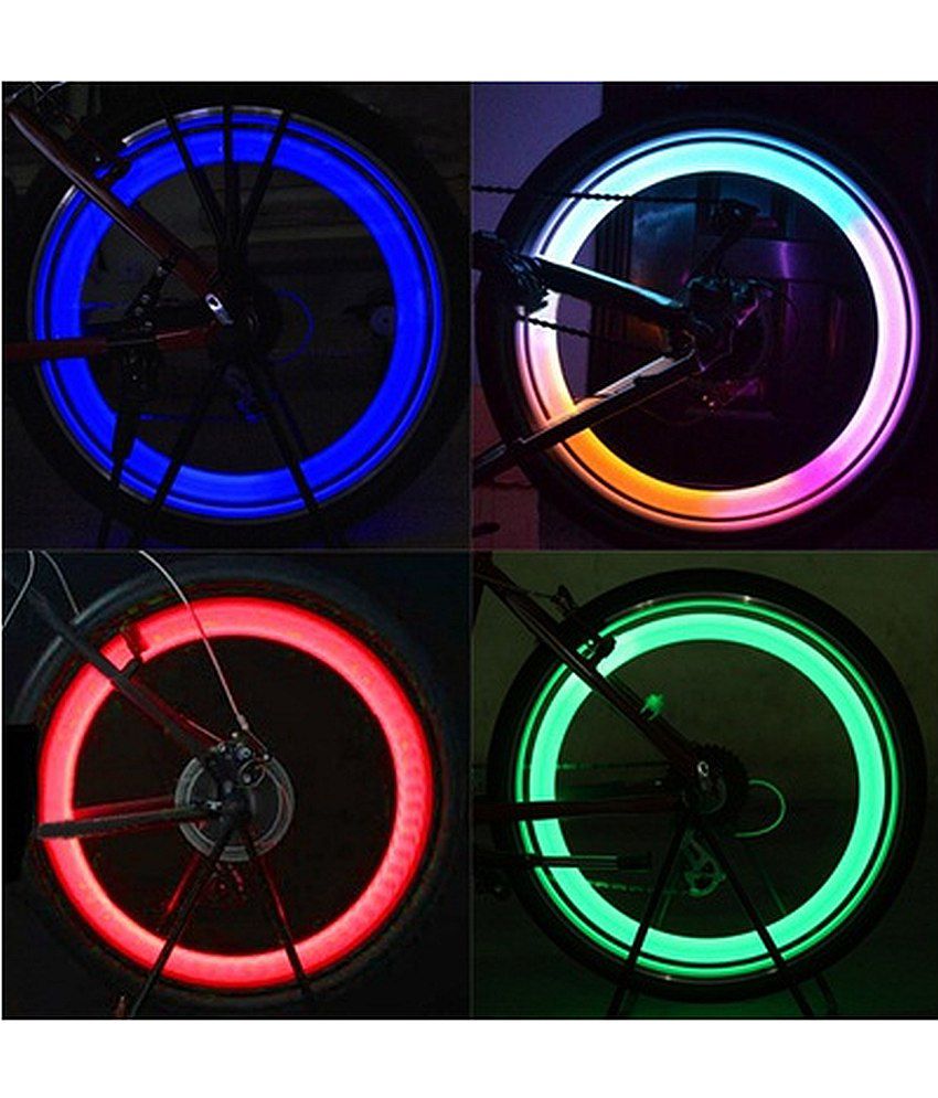 FurMito Bicycle & Bike Safety Wheel LED Light With 3 Lighting Modes ...