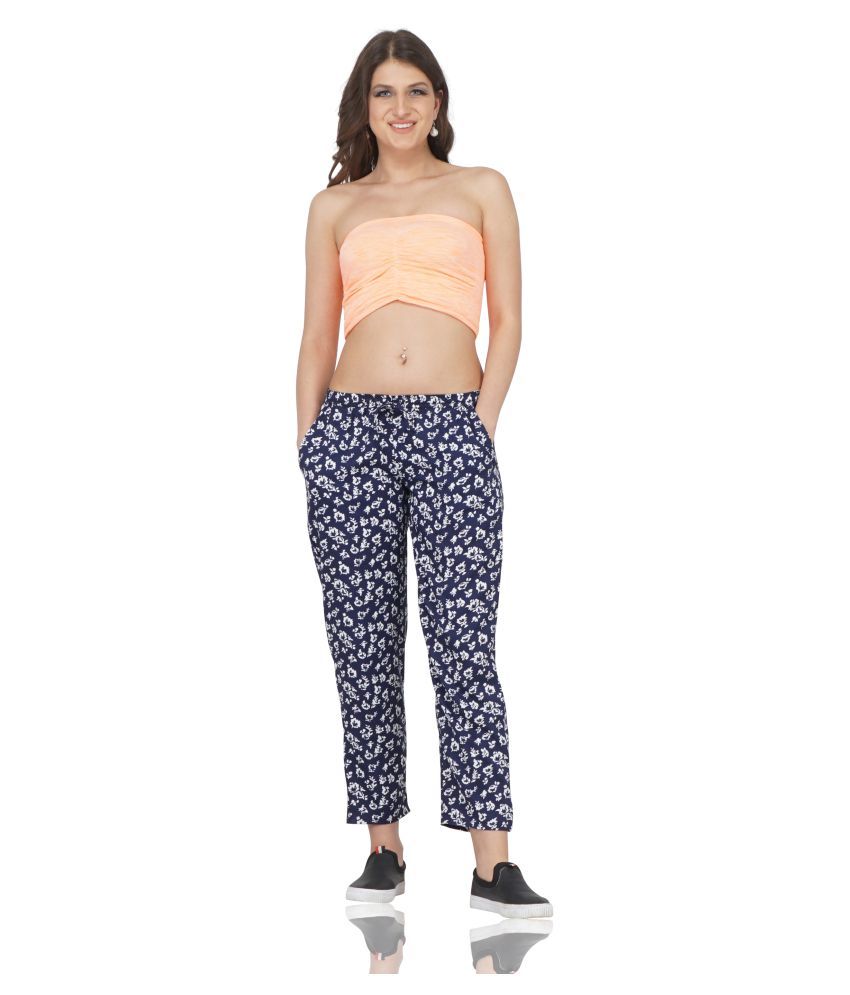 Buy Smerize Crepe Pajamas Multi Color Online at Best Prices in India