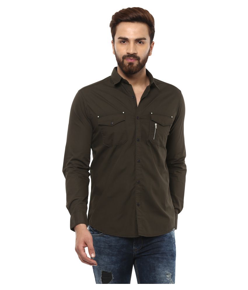 pretty green slim fit shirt