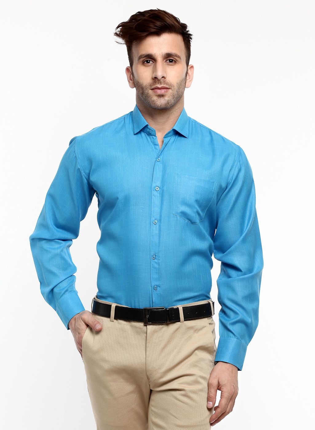     			Hangup Blue Regular Fit Formal Shirt