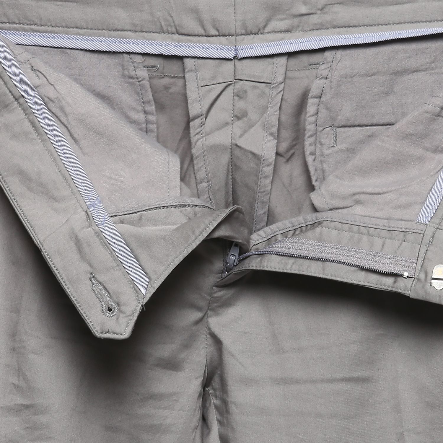Mufti Grey Slim -Fit Flat Trousers - Buy Mufti Grey Slim -Fit Flat Trousers Online at Low Price 