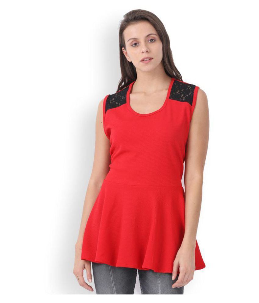 red peplum shirt