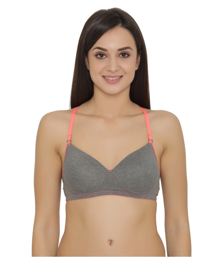     			Clovia Poly Cotton Women's T-Shirt Bra ( Grey )