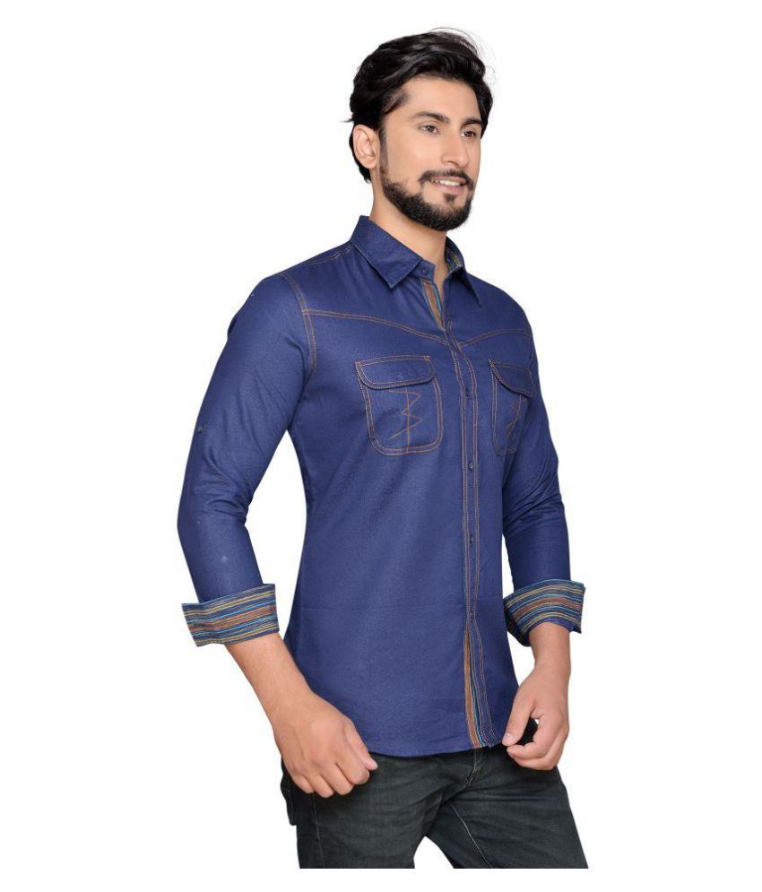 PP Shirts Blue Regular Fit Shirt - Buy PP Shirts Blue Regular Fit Shirt ...