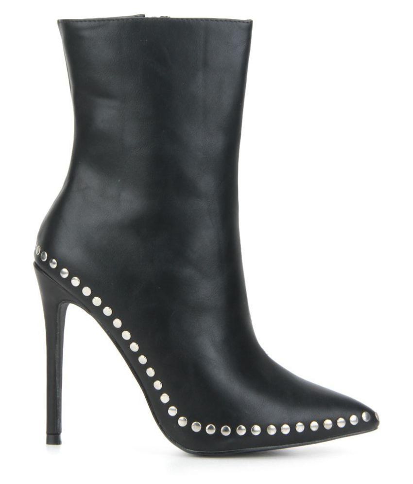 truffle collection chunky chelsea heeled ankle boots in black