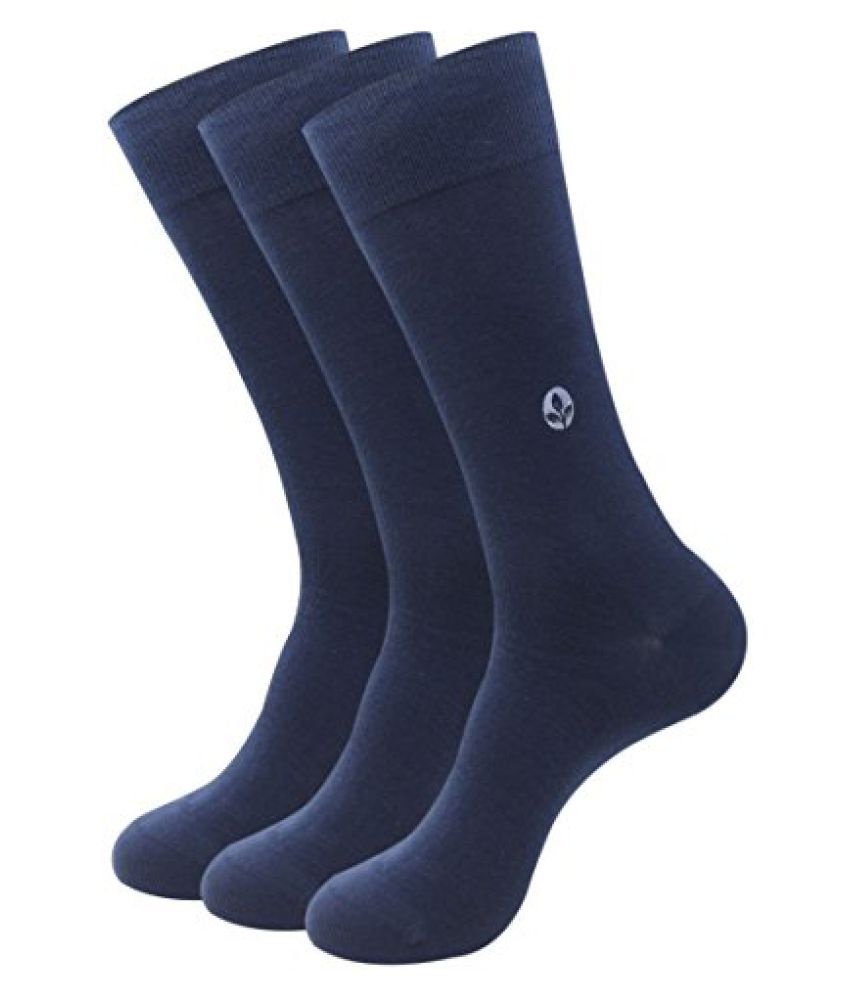 Balenzia Navy Casual Full Length Socks Pack of 3