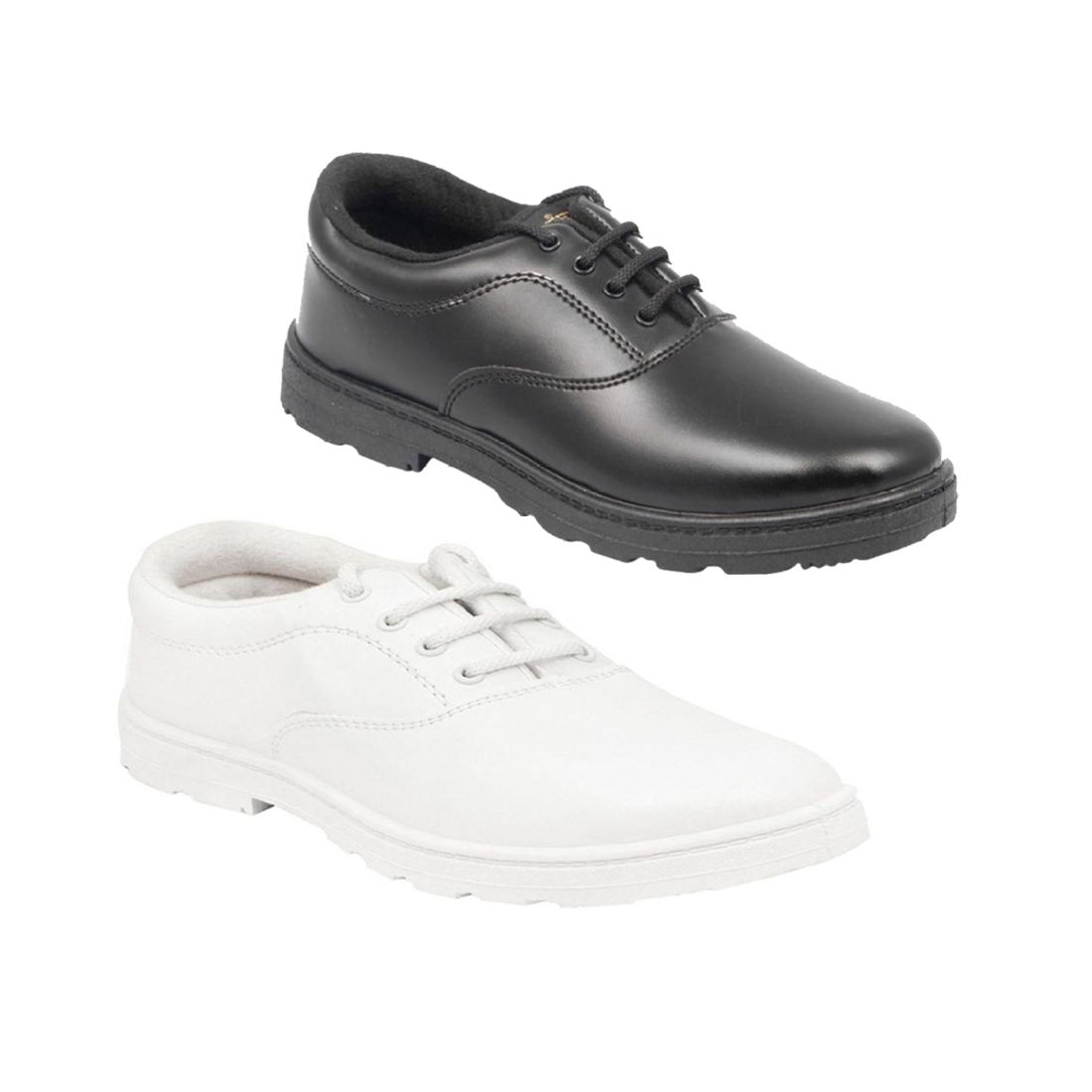 D DASS Boys School Shoes Black White 
