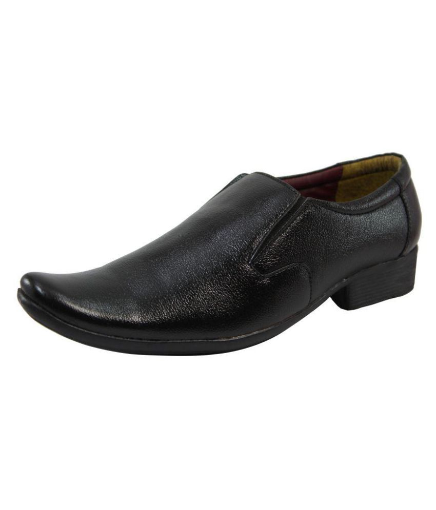 Footsteps Slip On Artificial Leather Black Formal Shoes Price in India ...