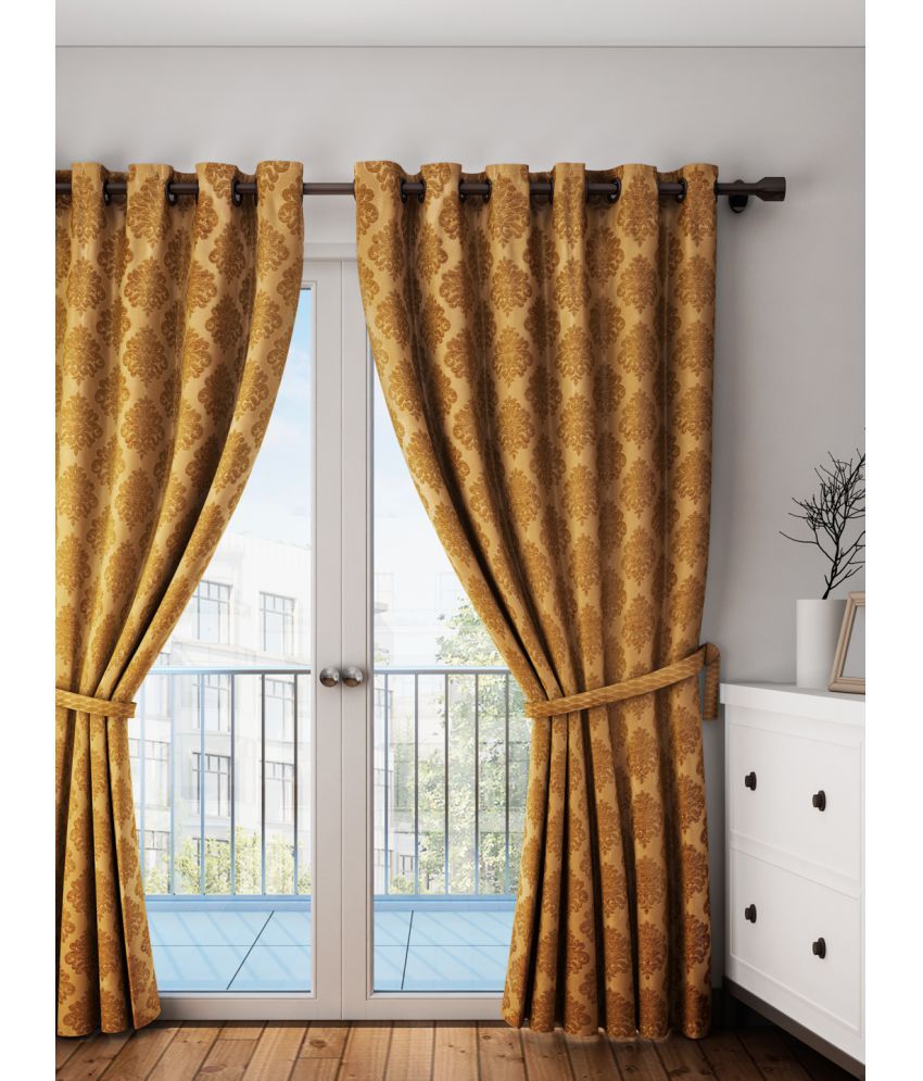 Portiere Single Door Eyelet Curtains Printed Beige Buy Portiere
