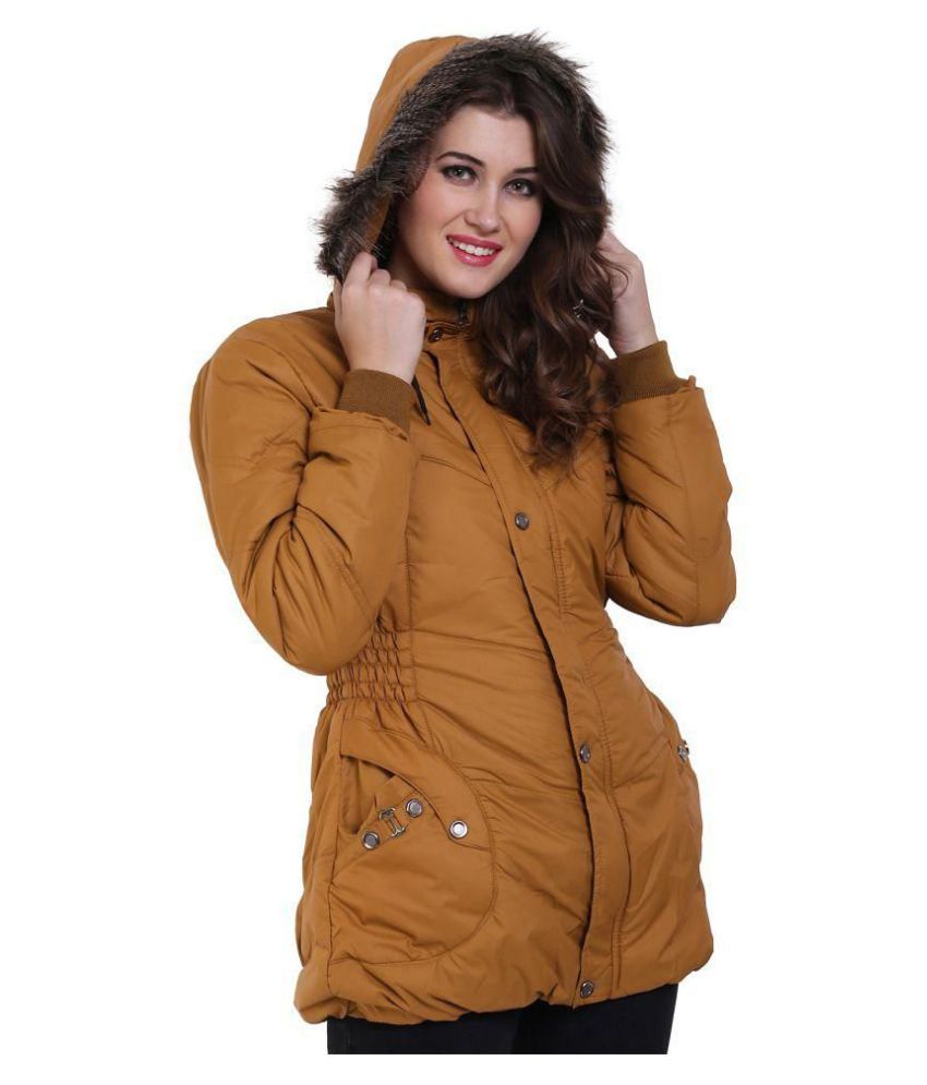 Buy Tashi Delek Polyester Blend Khaki Hooded Jackets ...