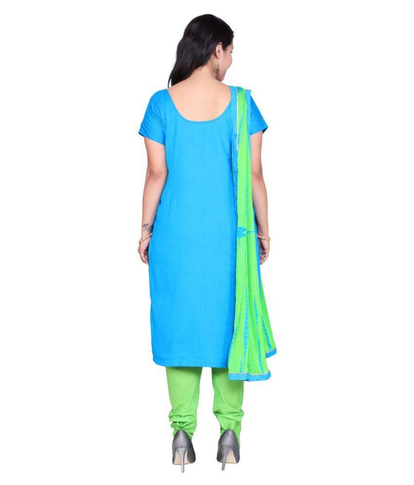 The Chennai Silks Blue Cotton Dress Material Buy The Chennai Silks