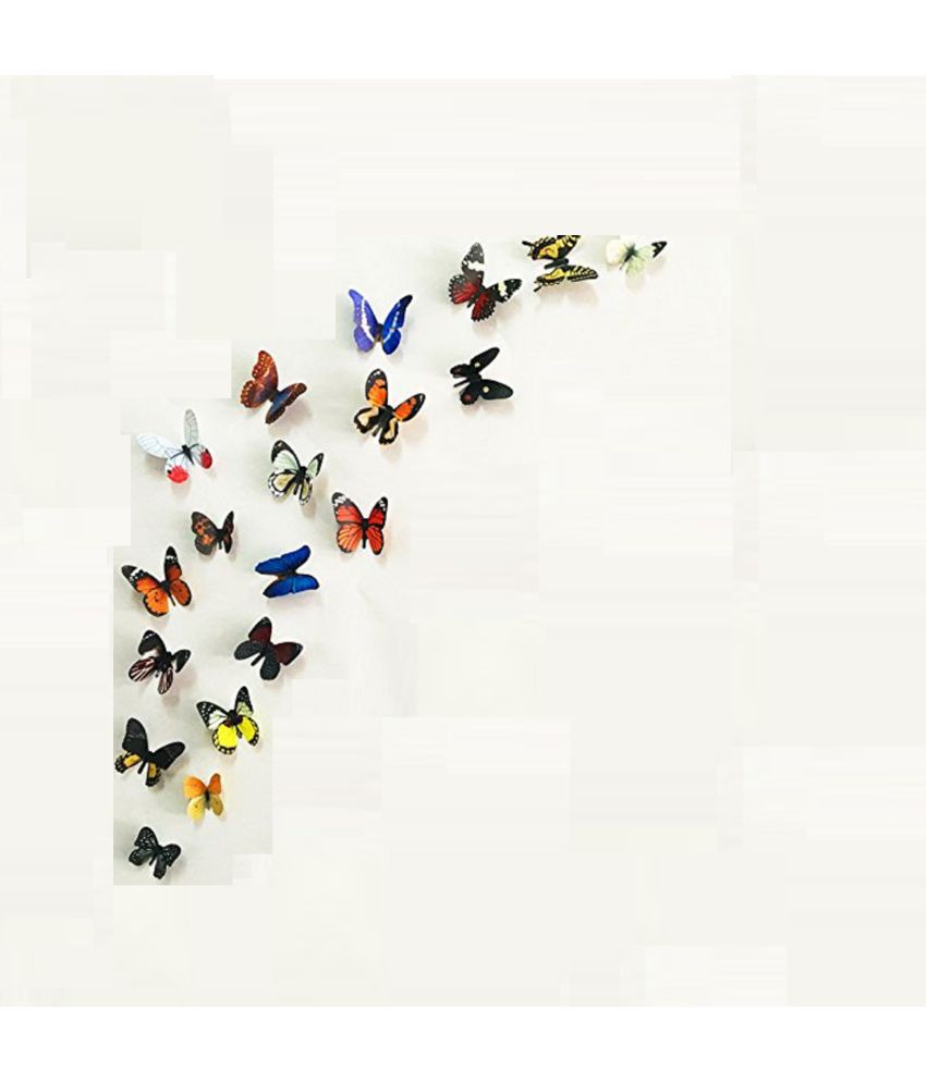     			Jaamso Royals Multicolor 3D Butterflies Nature Nature PVC 3D Sticker