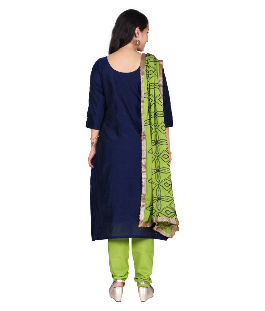 The Chennai Silks Blue Cotton Dress Material Buy The Chennai Silks