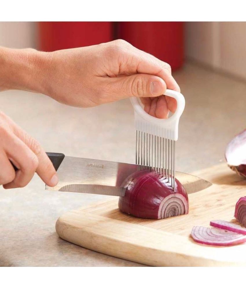Kitchen Onion Slicer Cut Onion Holder Fork Tomato Vegetable Slicer