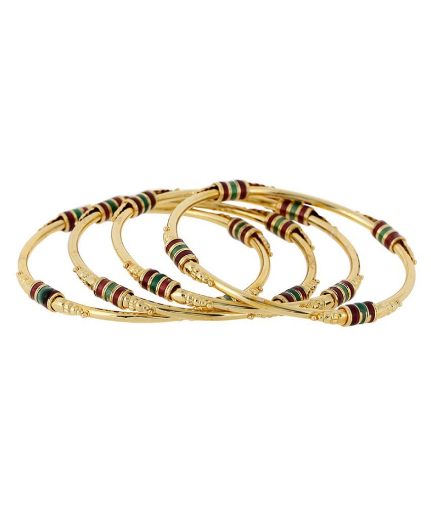     			Zeneme Traditional Ethnic One Gram Gold Plated Designer Bangle for Women & Girls