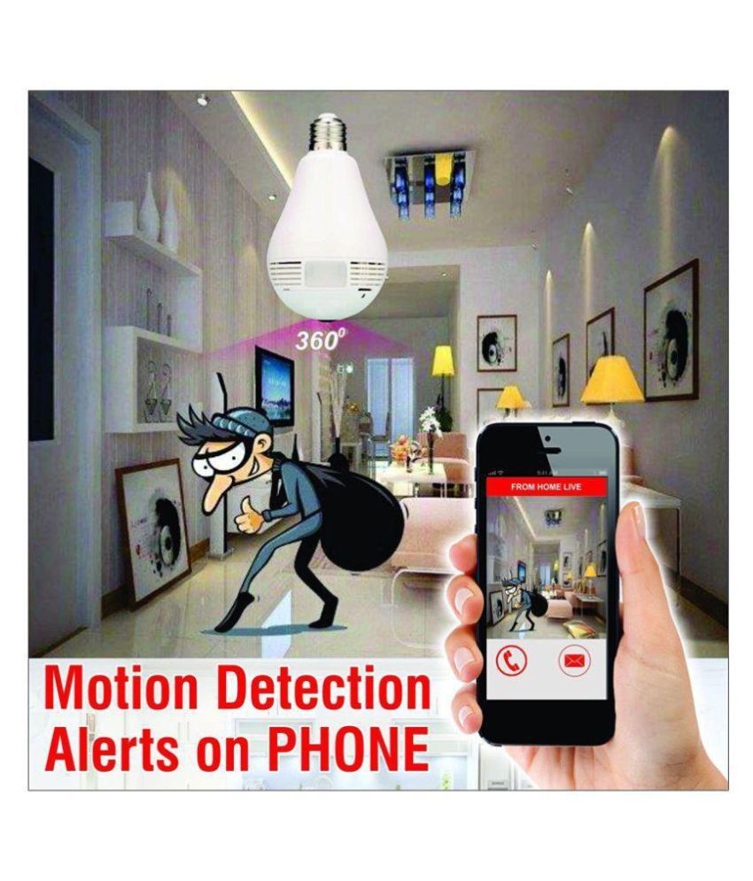 BOLT Panoramic Bulb 360° Ip Camera WiFi Dome 960 Camera Price in India