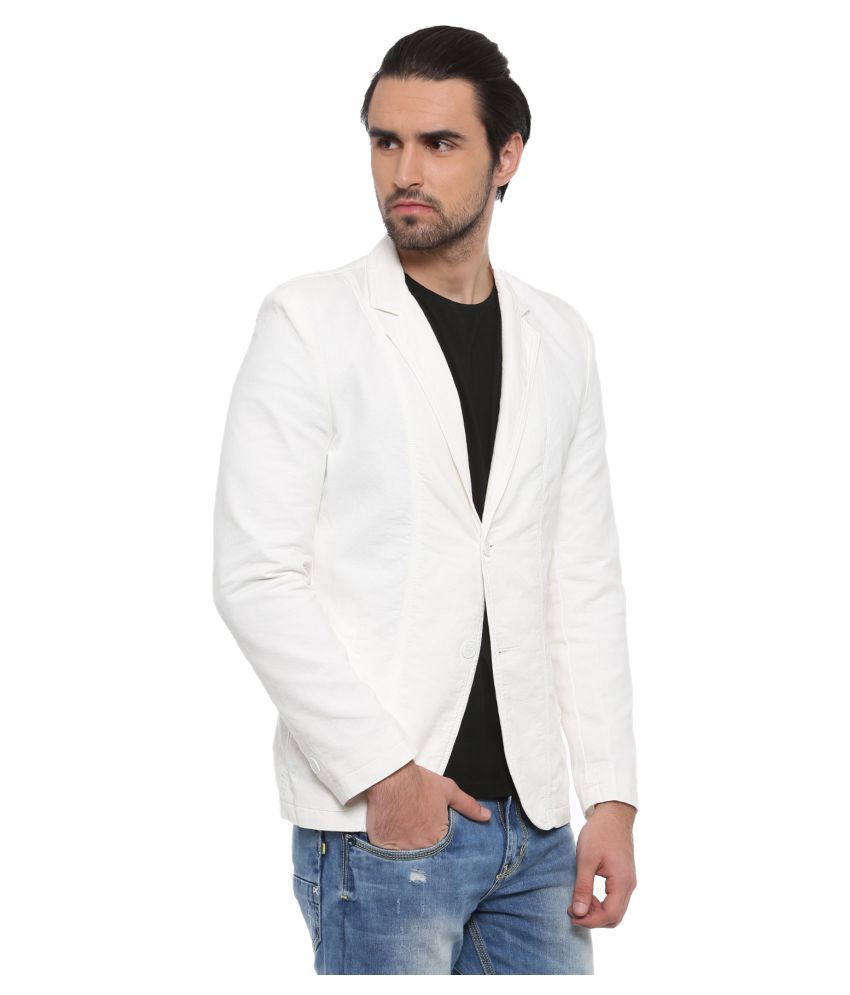 SHOWOFF White Solid Casual Blazers - Buy SHOWOFF White Solid Casual ...