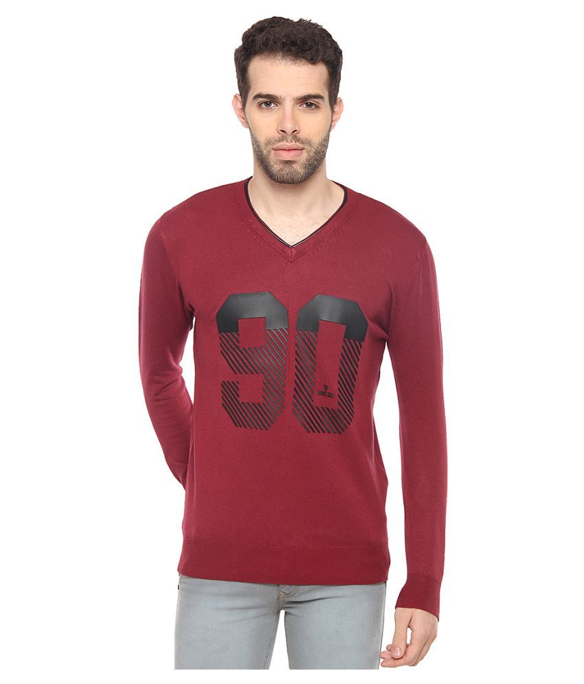 sweater polos maroon