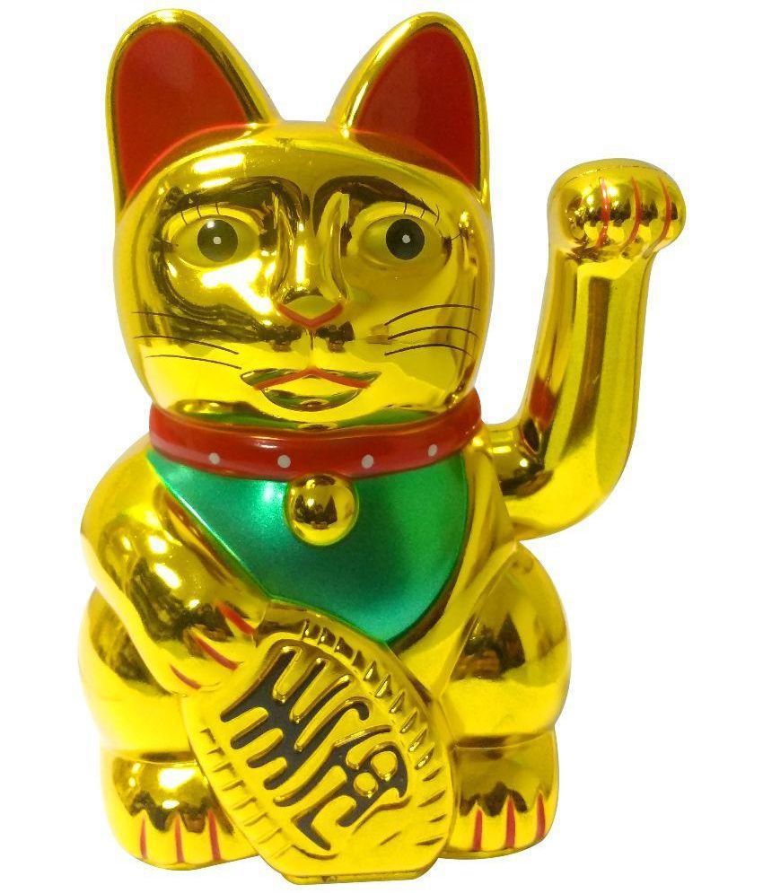     			S.S Collection Golden Plastic Electric Waving Feng Shui Lucky Welcome Cat