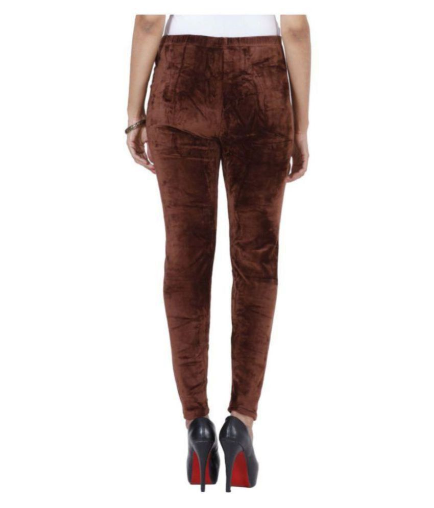 LAVENNDER BROWN WARM VELVET LEGGINGS 