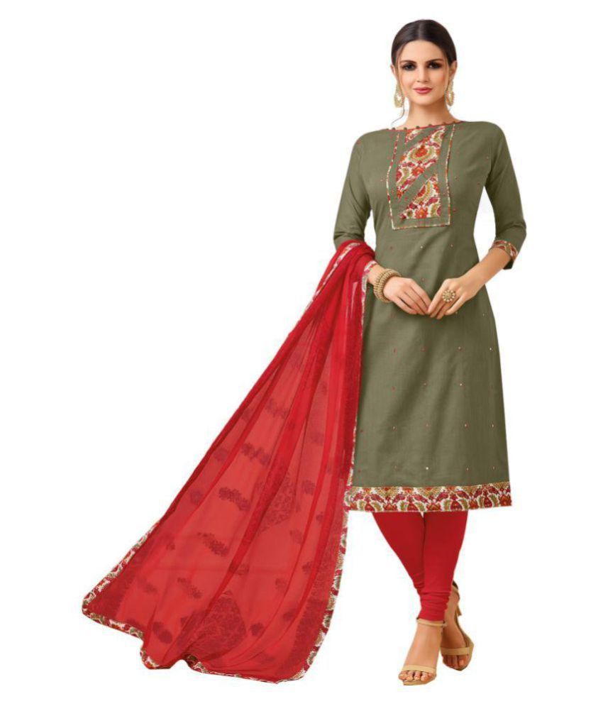 MF Green Cotton Dress Material Buy MF Green Cotton Dress Material