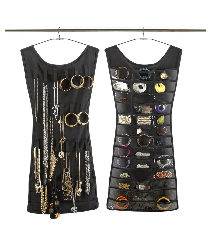     			Everbuy Black Dress Shape double sided - Jewellery Organizer