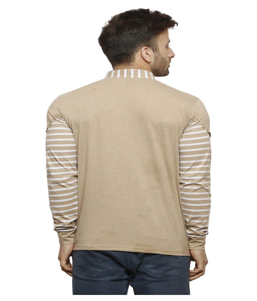 Leana Beige Henley TShirt Pack of 1 Buy Leana Beige Henley TShirt