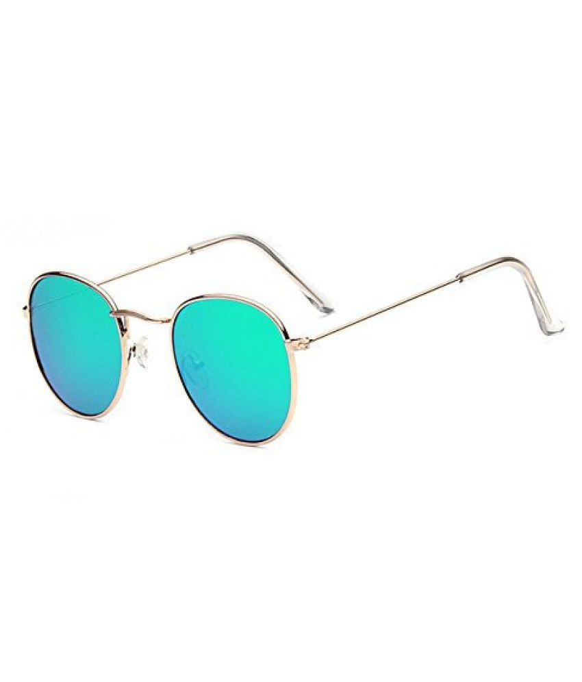     			DALUCI Green Round Sunglasses ( Vintage Metal Frame Lens:Green Frame:Gold )