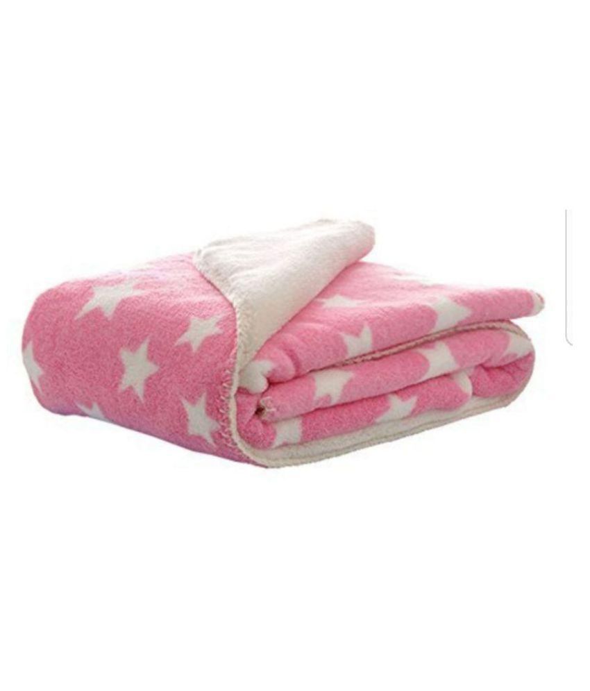     			BRANDONN Pink Flannel Baby AC Blanket ( 101 cm - 76 cm- 1 pcs)