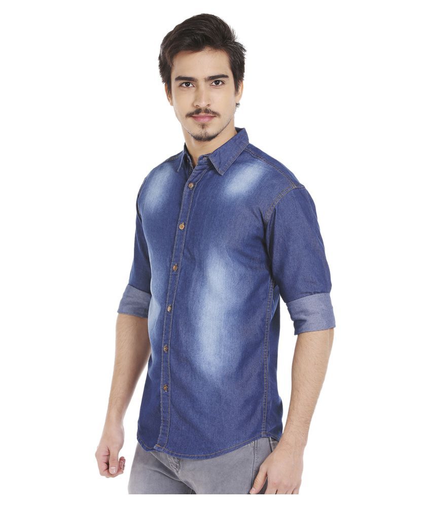 highstar Blue Slim Fit Shirt - Buy highstar Blue Slim Fit Shirt Online ...