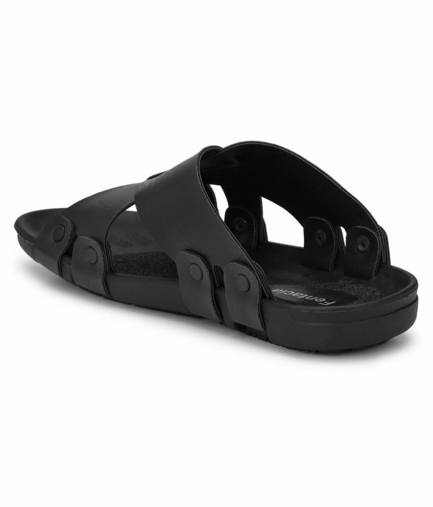 Fentacia Dual Strap Brown Leather Slippers Price in India- Buy Fentacia Dual Strap Brown Leather 