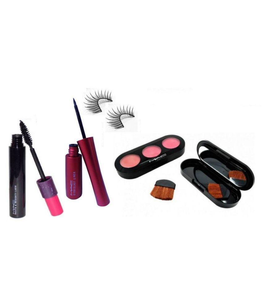 Mac Liquid Last Eyeliner & Mascara & Eyelashes & 3 Shade Blusher Face