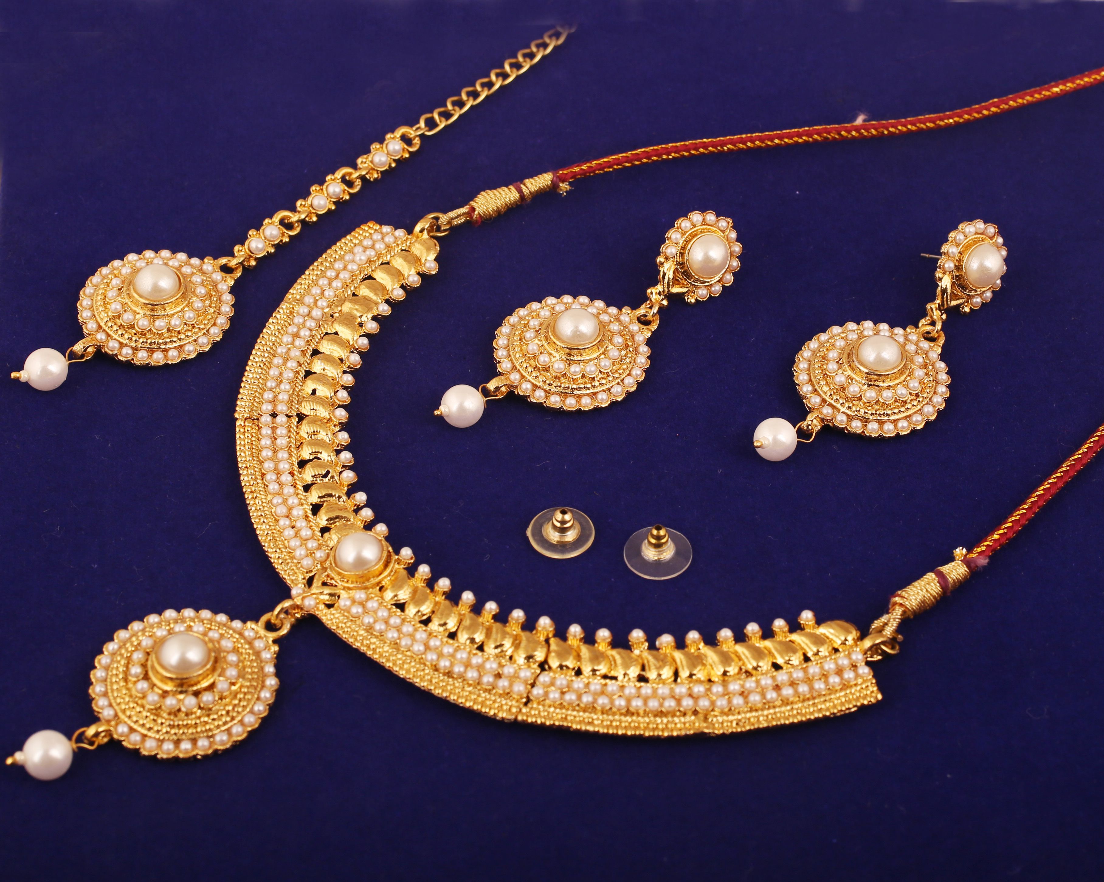 Touchstone Ethnic South Indian Stunning Look Exclusive Style Designer Bridal Jewelry Necklace