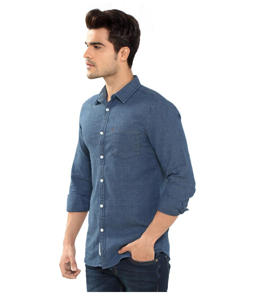 360 Degree Blue Regular Fit Shirt - Buy 360 Degree Blue Regular Fit ...