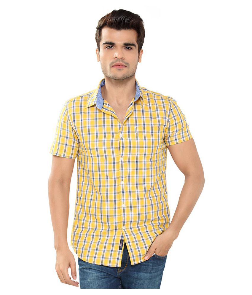 360 Degree Yellow Regular Fit Shirt - Buy 360 Degree Yellow Regular Fit Shirt Online at Best ...