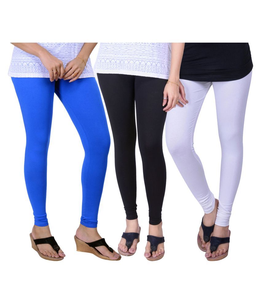     			TCG Combo of 3 Leggings Sky Blue, Black & White_GL302