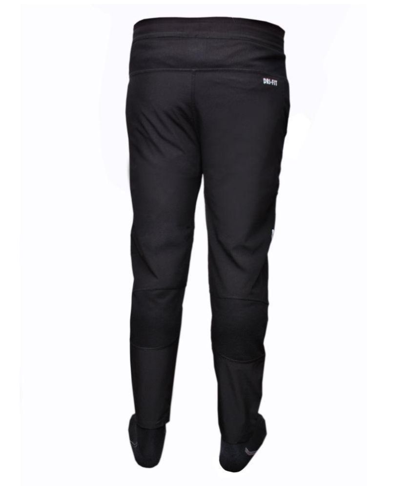 nike black polyester lycra trackpants