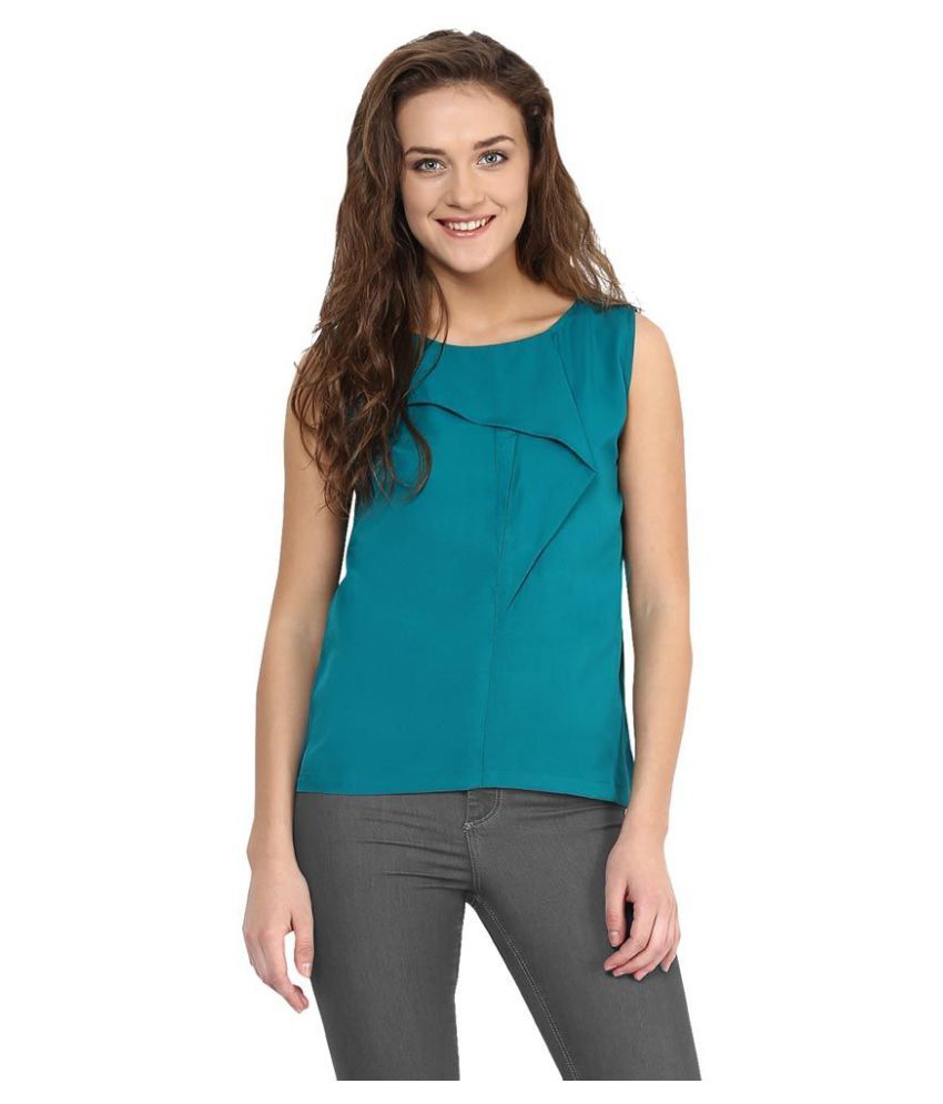 Top Crepe Regular Tops - Blue - Buy Top Crepe Regular Tops - Blue ...