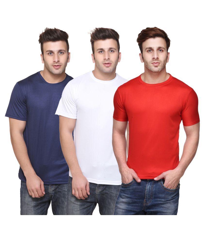     			FUNKY GUYS Multi Polyester T-Shirt Pack of 3