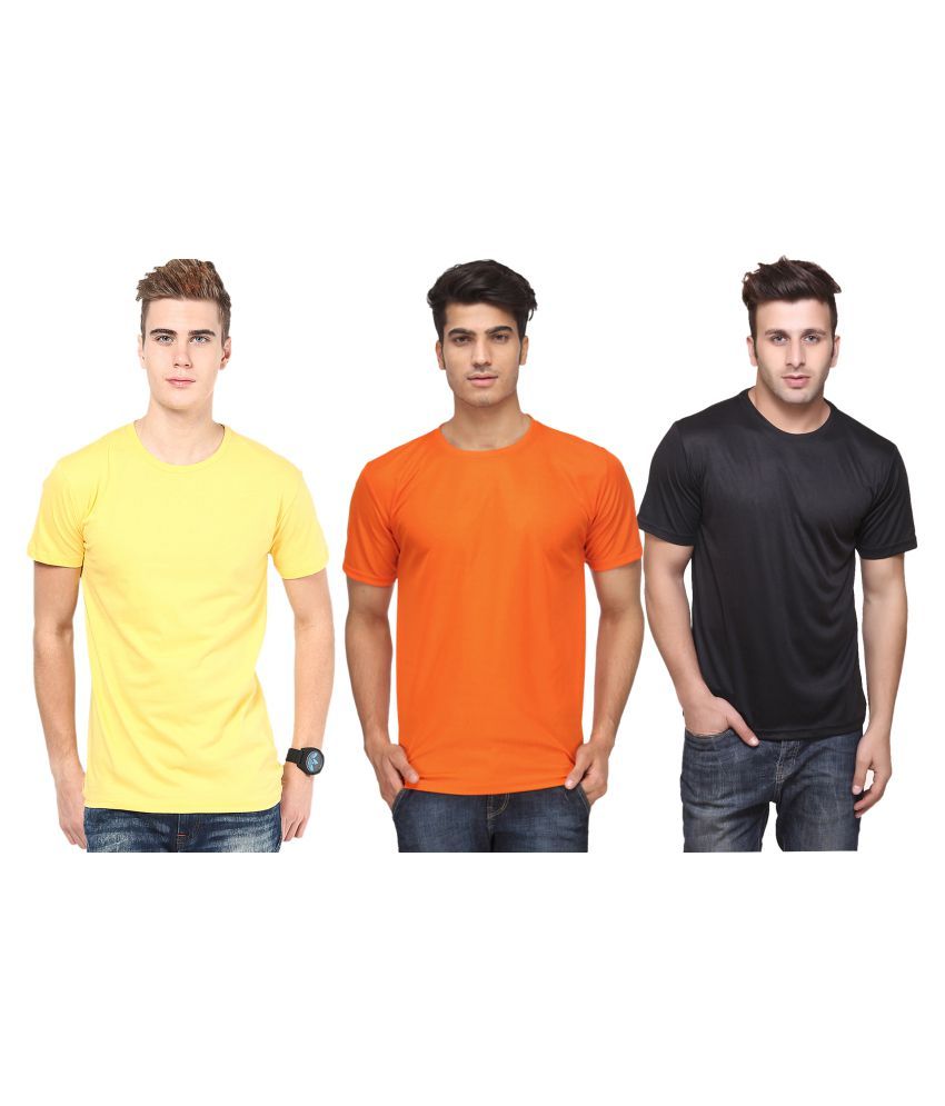     			FUNKY GUYS Multi Polyester T-Shirt Pack of 3