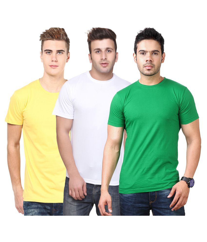     			FUNKY GUYS Multi Polyester T-Shirt Pack of 3