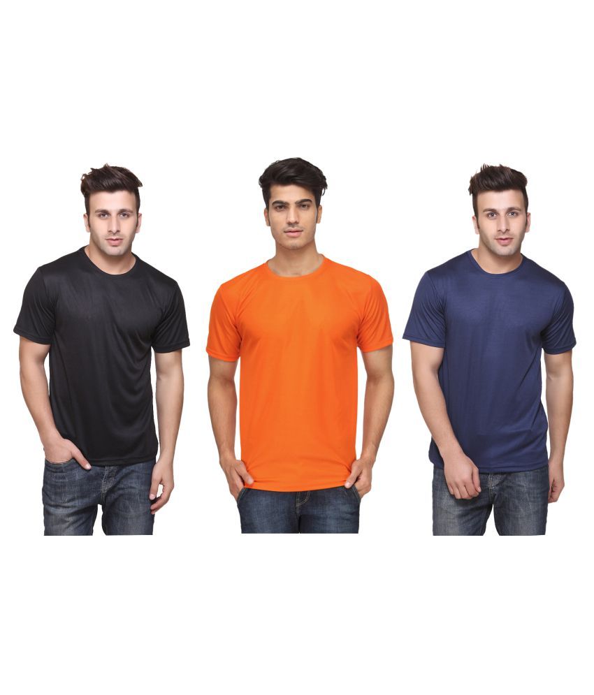     			Funky Guys Polyester Slim Fit Solid Half Sleeves Men's Round Neck T-Shirt - ( Pack of 3 )